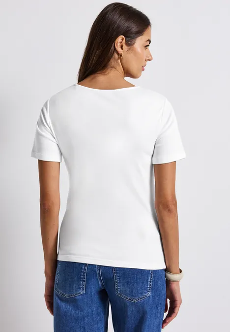 T-Shirt mit Herzausschnitt White