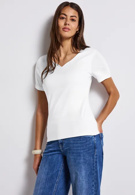 T-Shirt mit Herzausschnitt White