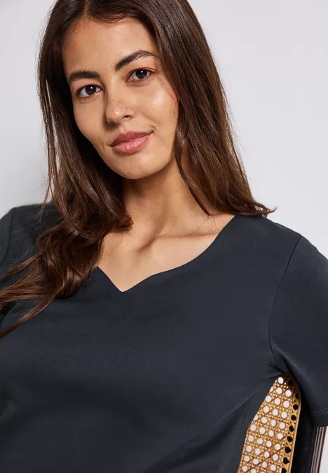 T-Shirt mit Herzausschnitt deepwater blue