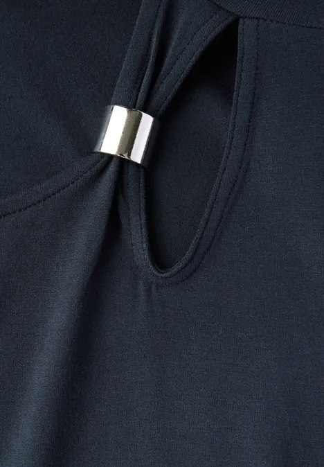 Top mit Cut-Out und Detail deepwater blue