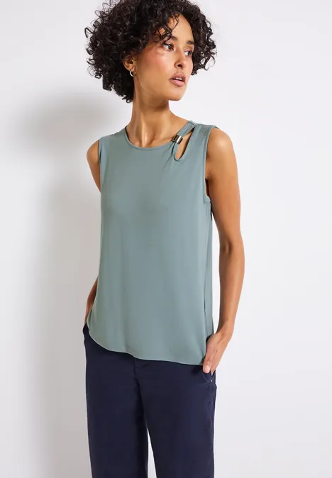 Top mit Cut-Out und Detail arona blue