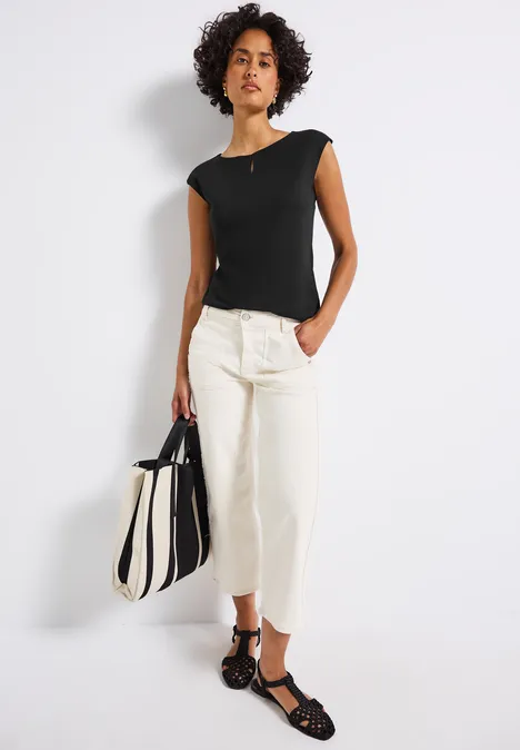 Shirt mit Cut-Out Black