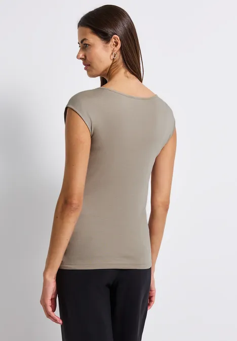 Shirt mit Cut-Out morning beige