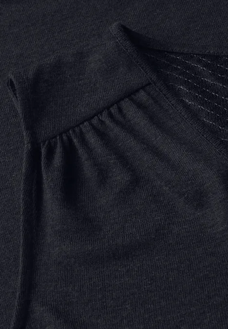 V-Neck Top mit Spitze deepwater blue