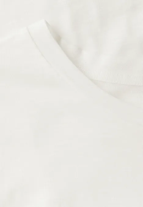 Shirt mit Häkeldetails off white