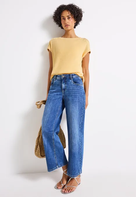 Strick-Look T-Shirt buttercream yellow