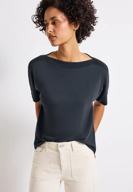 Shirt mit Strukturdetail deepwater blue