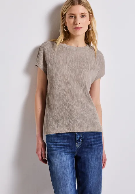 Strukturmix Shirt morning beige