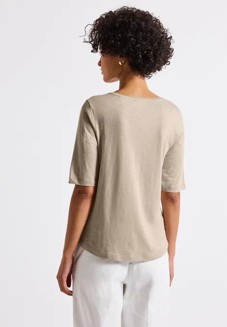 V-Neck T-Shirt morning beige