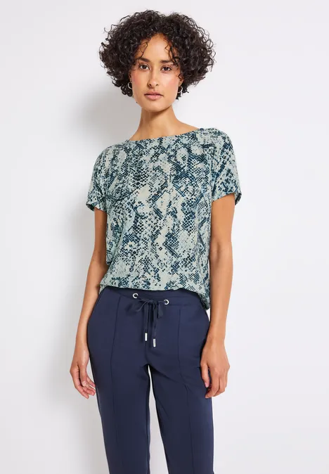 Materialmix Snake Shirt arona blue
