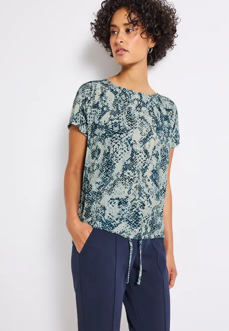 Materialmix Snake Shirt arona blue