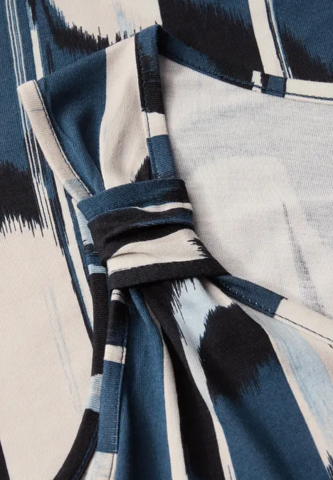 Print Top mit Detail tide blue