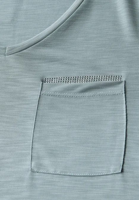 T-Shirt mit Schmuckdetail arona blue