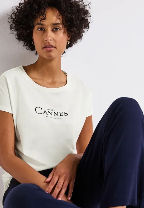Shirt mit Folien-Wording off white