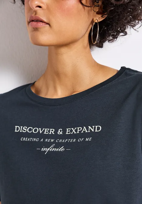 T-Shirt mit Wording deepwater blue