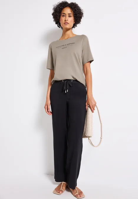 T-Shirt mit Wording morning beige