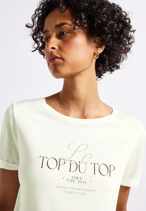 T-shirt avec détail turn-up off white