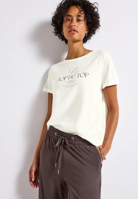 T-shirt avec détail turn-up off white