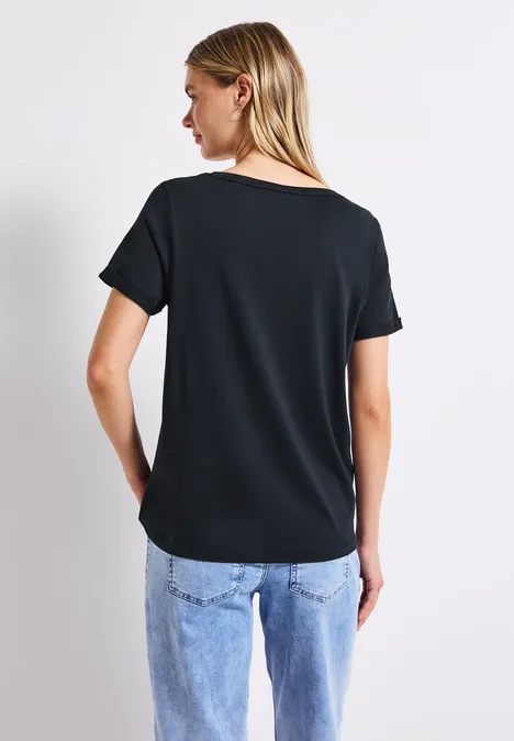T-shirt avec détail turn-up deepwater blue
