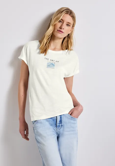 Shirt mit Fotoprint off white