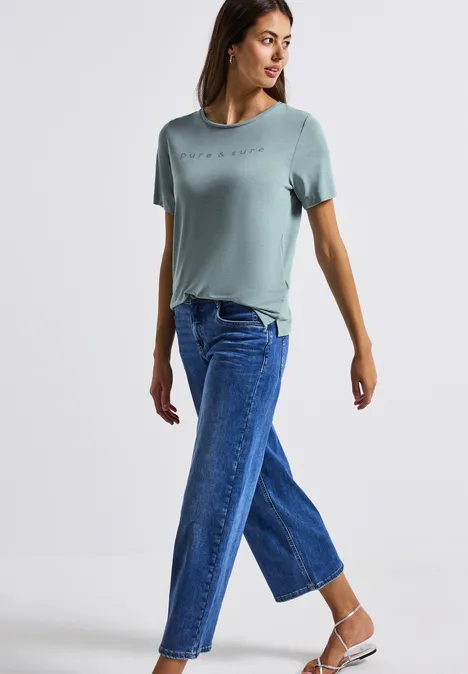 T-shirt en soie avec des mots arona blue