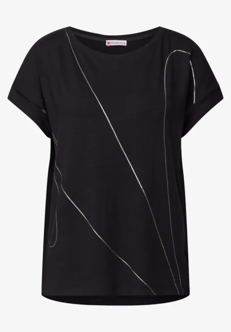 Shirt mit feinen Linien Black