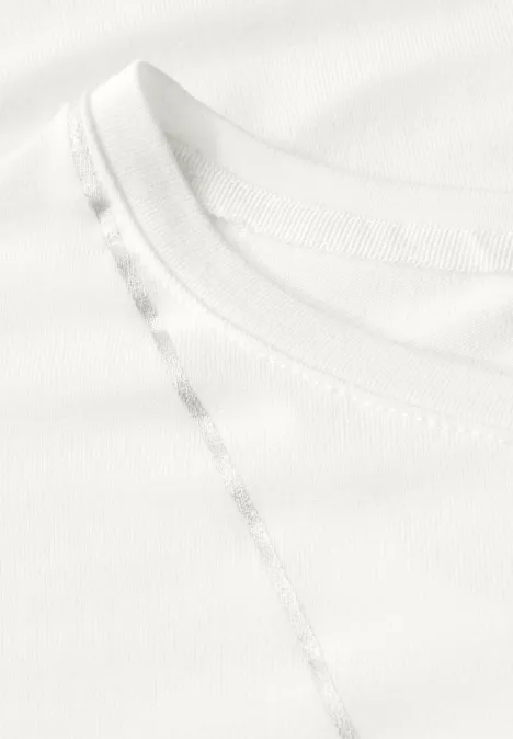 Shirt mit feinen Linien off white