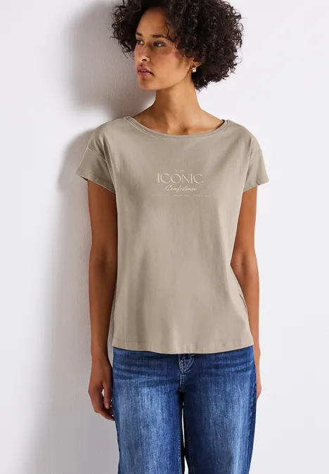 Shirt mit Wording morning beige