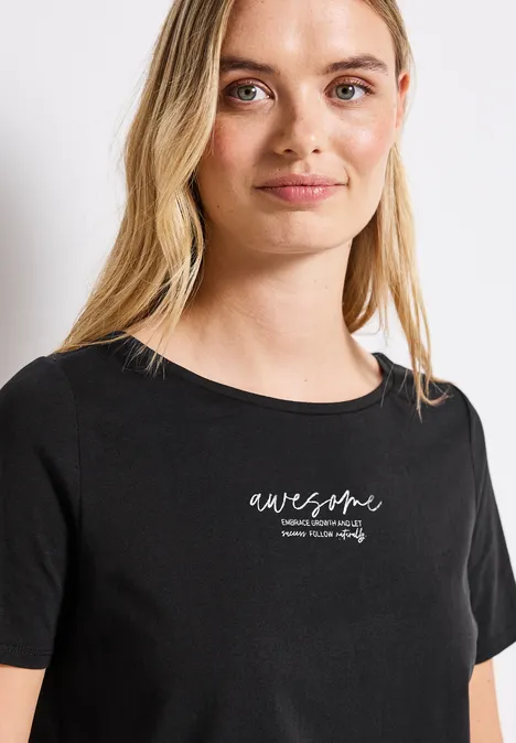 T-Shirt mit Print Black