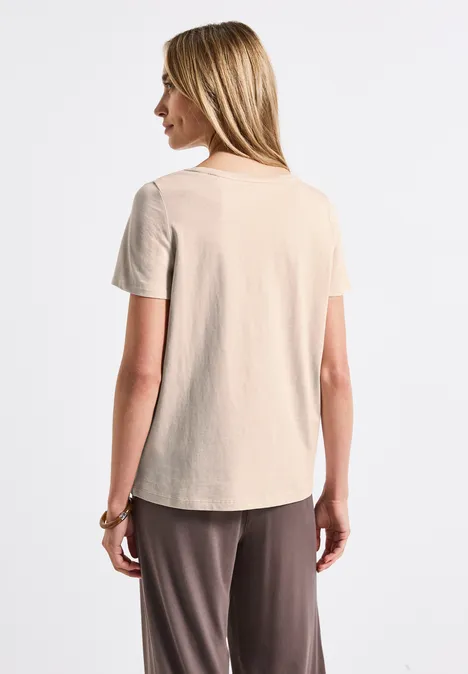 T-Shirt mit Print smooth sand beige