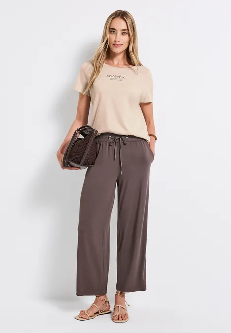 T-Shirt mit Print smooth sand beige