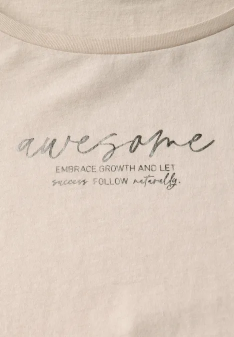 T-Shirt mit Print smooth sand beige