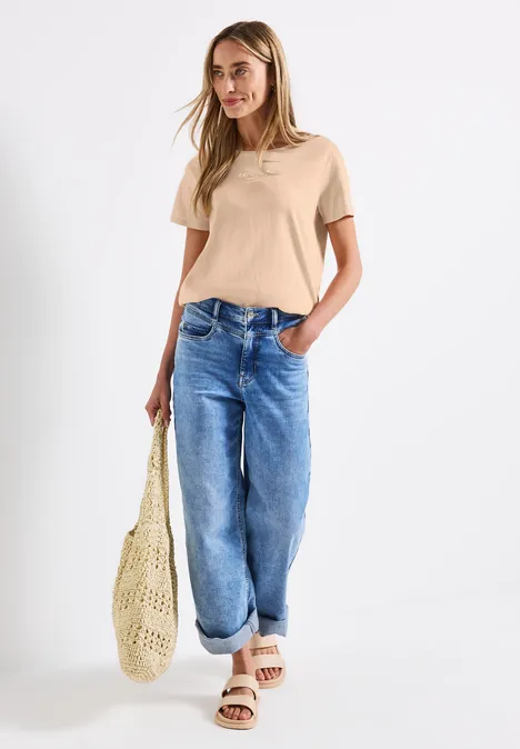T-Shirt mit Print apricot blush