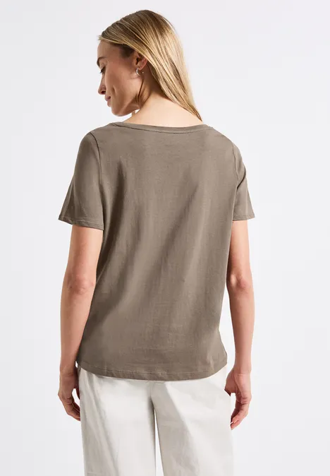 T-Shirt mit Print dark tumbled beige