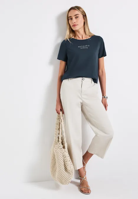 T-Shirt mit Print tide blue