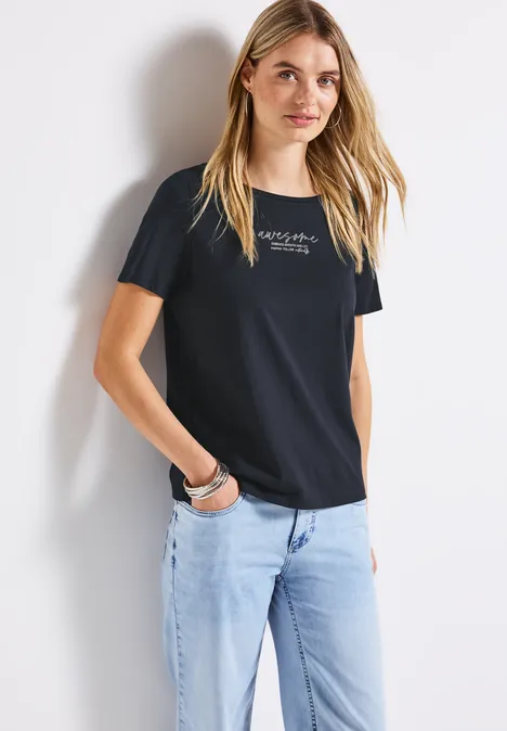 T-Shirt mit Print deepwater blue