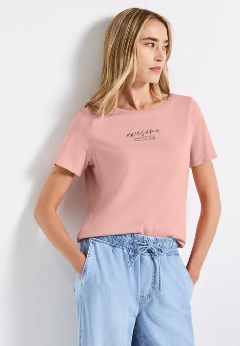 T-Shirt mit Print faded rose