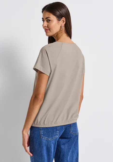 Shirt mit Schulterdetail morning beige