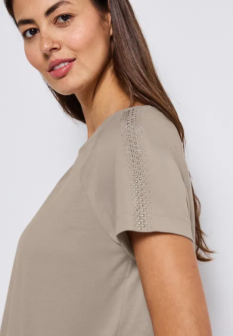Shirt mit Schulterdetail morning beige