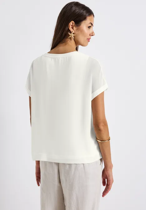 2-in-1 Chiffon Shirt off white