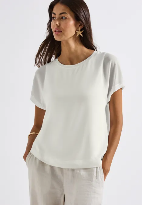 2-in-1 Chiffon Shirt off white