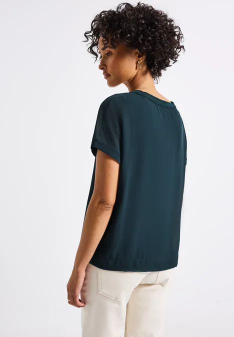2-in-1 Chiffon Shirt tide blue