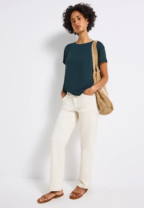 2-in-1 Chiffon Shirt tide blue