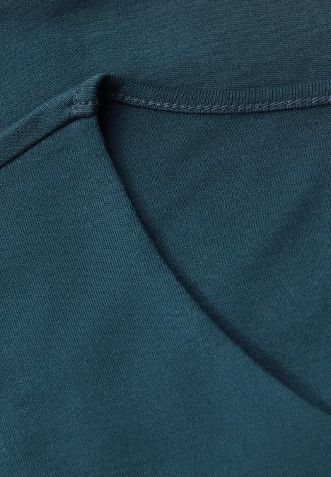 T-Shirt mit Herzausschnitt tide blue
