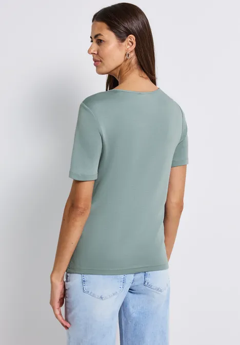 T-Shirt mit Herzausschnitt arona blue