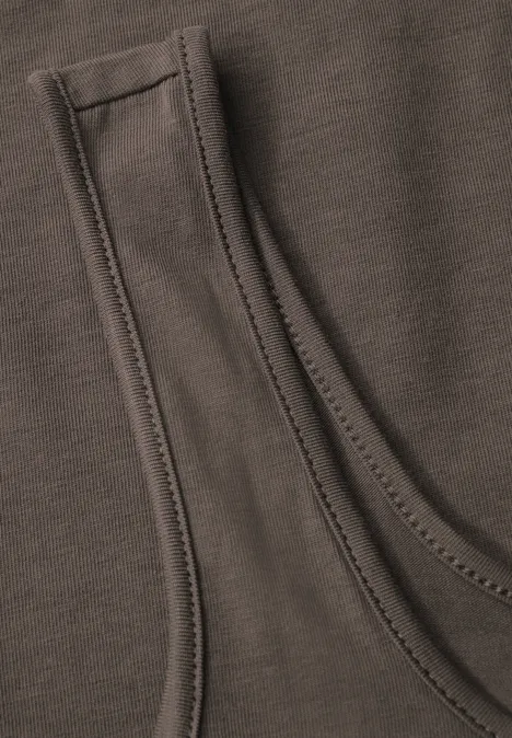 Basic Top mit Square Neck nomad brown