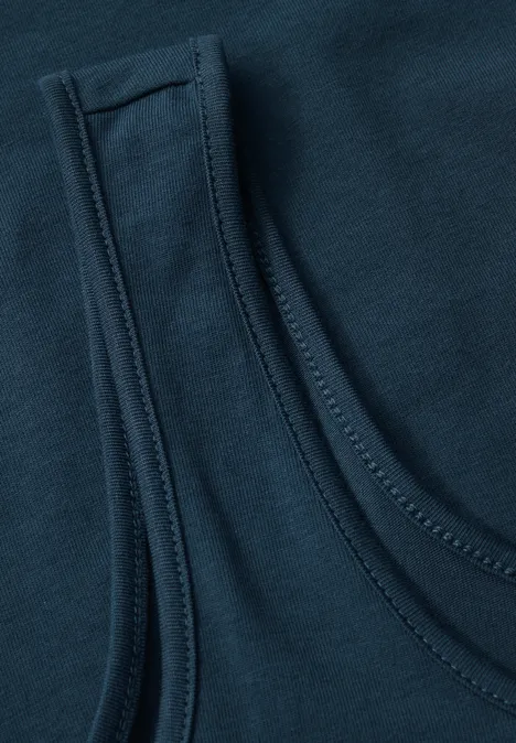 Basic Top mit Square Neck tide blue
