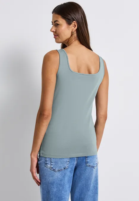 Basic Top mit Square Neck arona blue