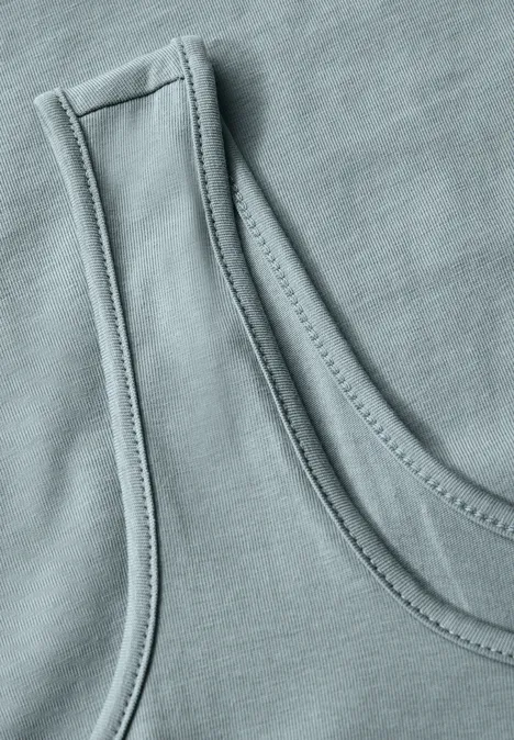 Basic Top mit Square Neck arona blue
