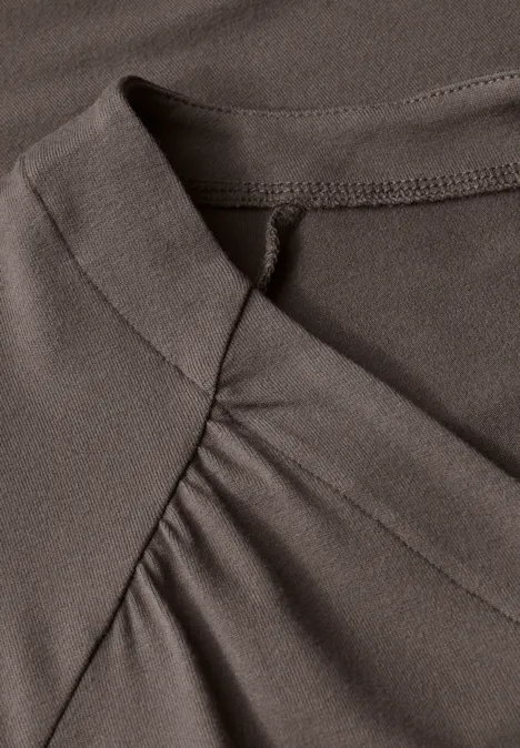 Jersey-Shirt mit Elastiksaum nomad brown